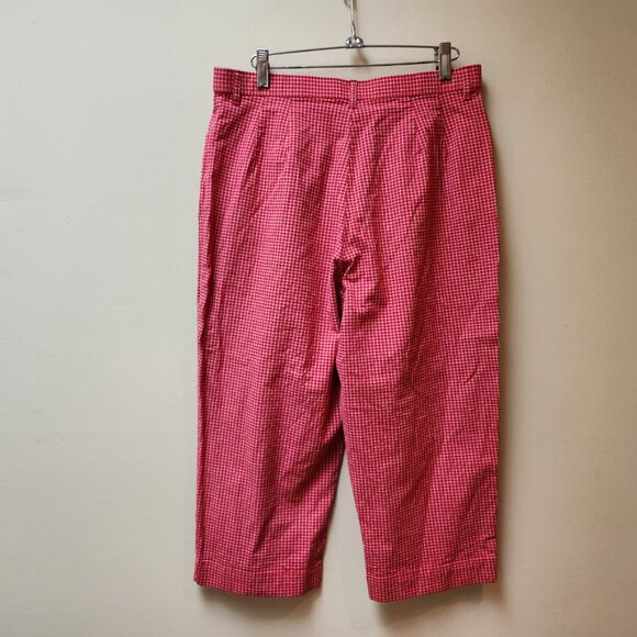 Gingham Northern Reflections vintage cotton pants / red grid print / 12 - Picture 6 of 7